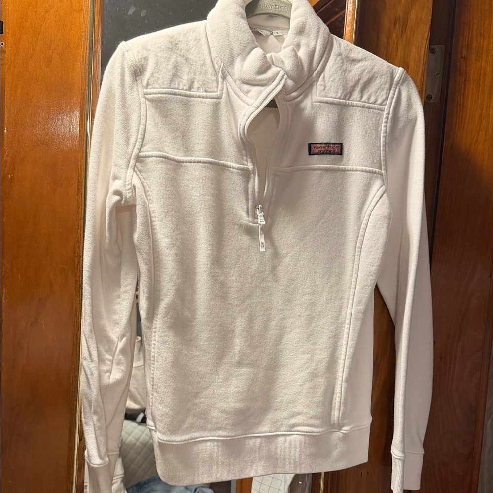 Vineyard Vines Cream Quarter-Zip Pullover